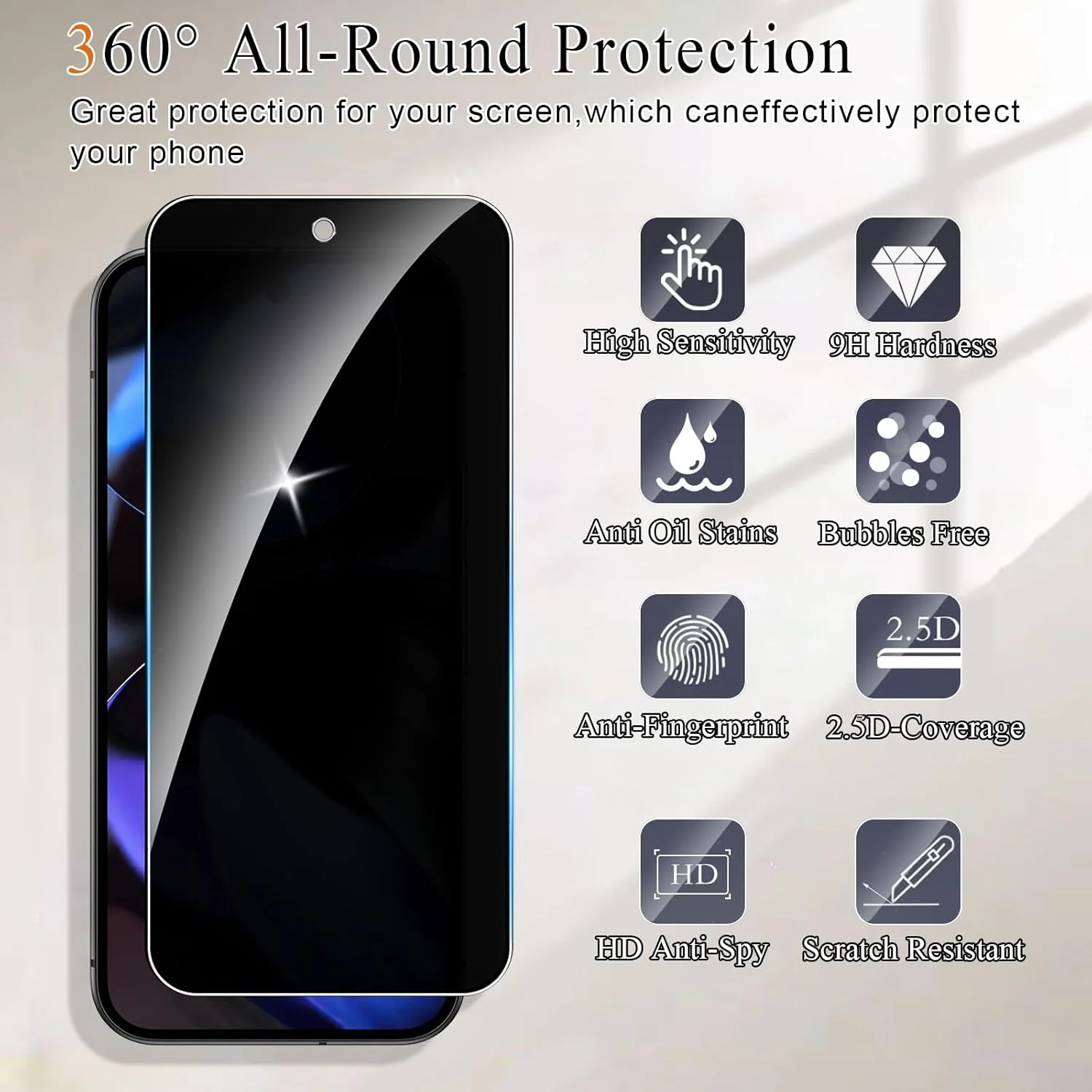 محافظ صفحه نمایش حریم خصوصی Lyphpe (2 عددی) برای گوگل پیکسل 9، شیشه حرارت دیده 9H ضد جاسوسی، سازگار با قاب گوشی گوگل پیکسل 9، نصب آسان محافظ صفحه نمایش حریم خصوصی Lyphpe (2 عددی) برای گوگل پیکسل 9، شیشه حرارت دیده 9H ضد جاسوسی، سازگار با قاب گوشی گوگل پیکسل 9، نصب آسان