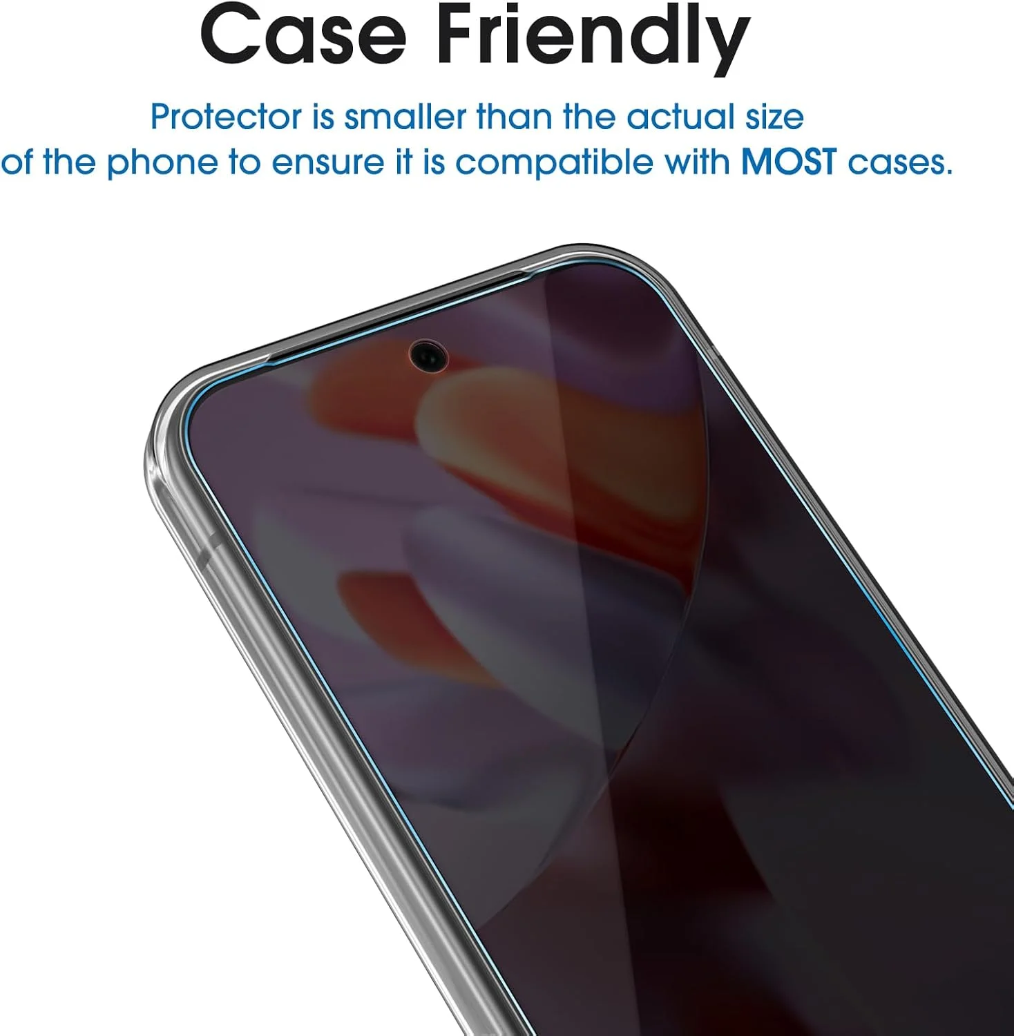 محافظ صفحه نمایش حریم خصوصی amFilm [بسته 2 عددی] برای گوگل پیکسل 9 پرو XL 2024، شیشه حرارت دیده، سازگار با اثر انگشت اولتراسونیک، با قاب نصب آسان، ضد خش، بدون حباب، سازگار با قاب