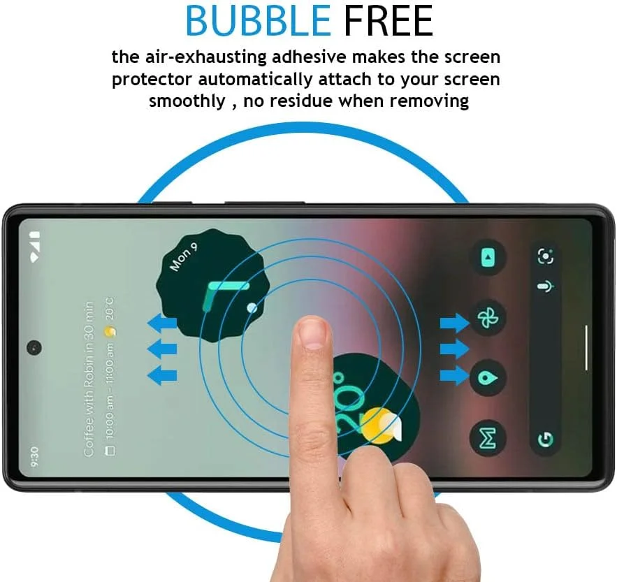 محافظ صفحه نمایش Al-HuTrusHi سازگار با Google Pixel 7a / Google Pixel 6a، شیشه حرارت دیده [ضد تابش نور] [پوشش کامل HD] [نصب آسان] [سختی 9H] [حساس به لمس]…