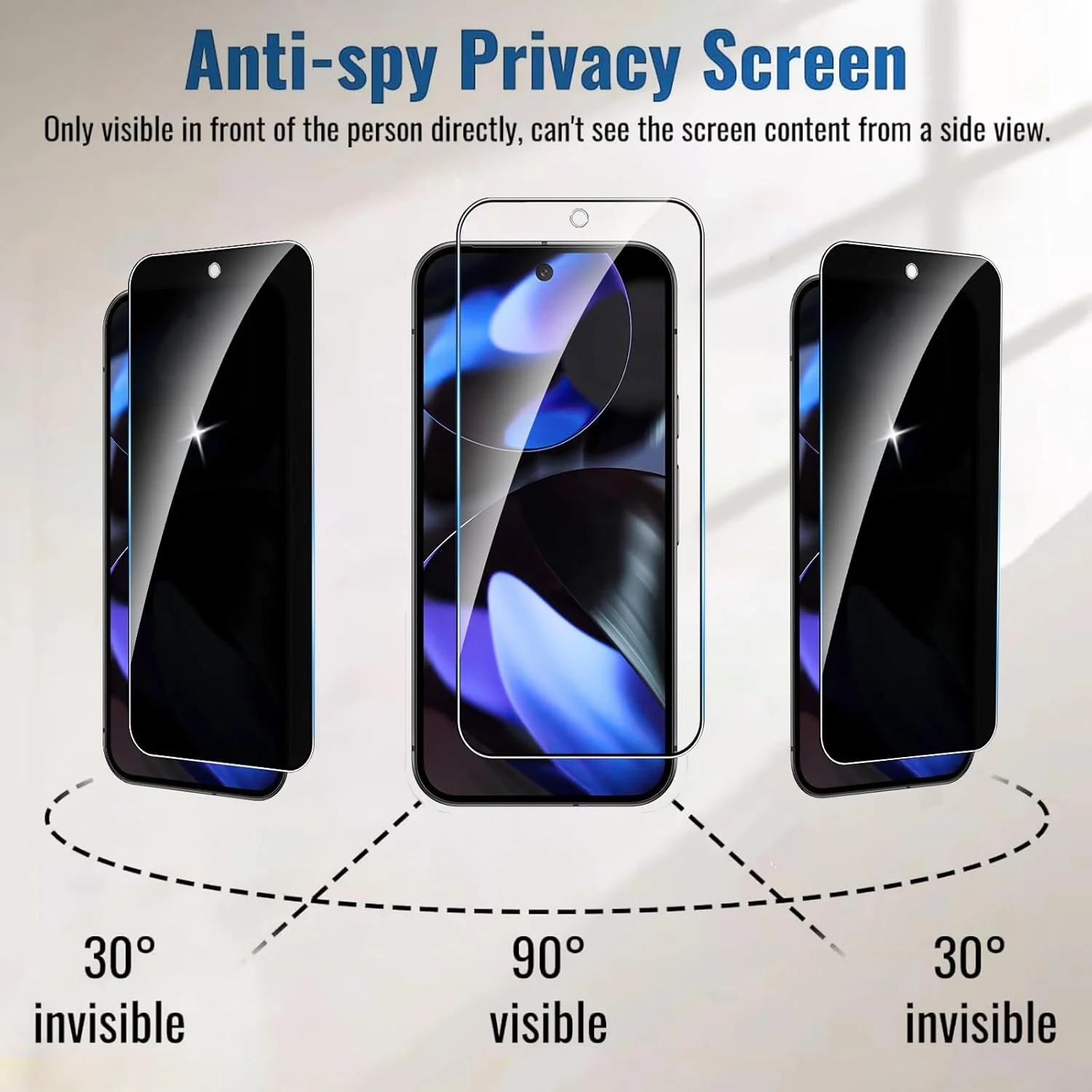 محافظ صفحه نمایش حریم خصوصی Lyphpe (2 عددی) برای گوگل پیکسل 9، شیشه حرارت دیده 9H ضد جاسوسی، سازگار با قاب گوشی گوگل پیکسل 9، نصب آسان محافظ صفحه نمایش حریم خصوصی Lyphpe (2 عددی) برای گوگل پیکسل 9، شیشه حرارت دیده 9H ضد جاسوسی، سازگار با قاب گوشی گوگل پیکسل 9، نصب آسان