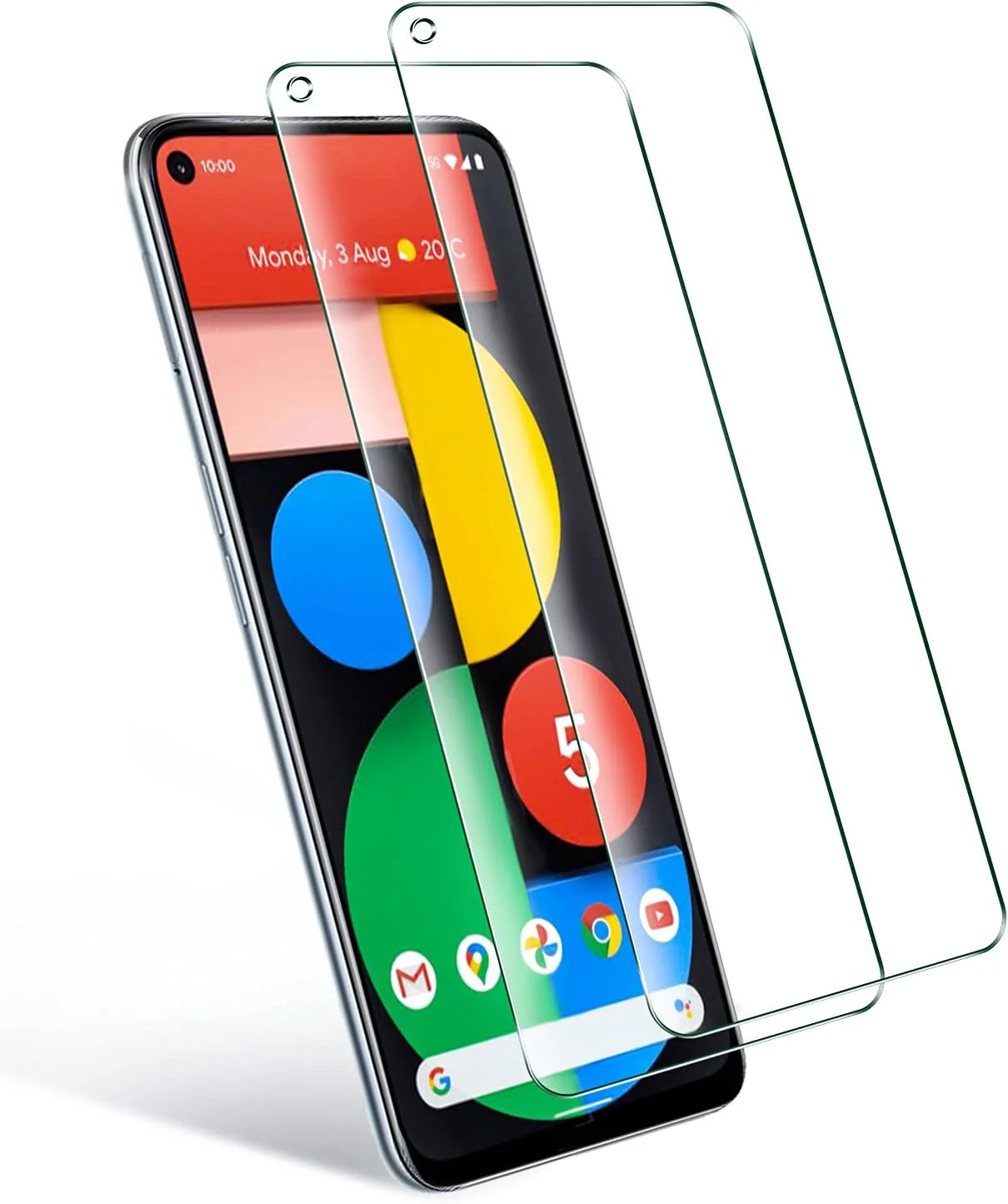 محافظ صفحه نمایش شیشه ای COOKOE برای گوگل پیکسل 5A 5G، فیلم محافظ صفحه نمایش شیشه ای حرارت دیده، سختی 9H، ضد خش، فیلم محافظ بدون حباب، بسته 2 عددی