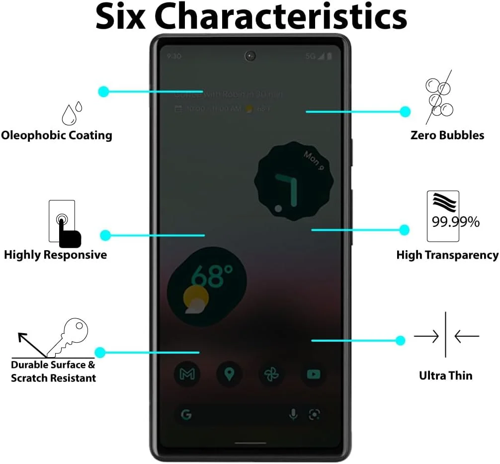 محافظ صفحه نمایش حریم خصوصی Al-HuTrusHi سازگار با محافظ صفحه نمایش Google Pixel 7a شیشه حرارت دیده [ضد تابش نور] [پوشش کامل HD] [نصب آسان] [مقاوم در برابر خراش] [سختی 9H]