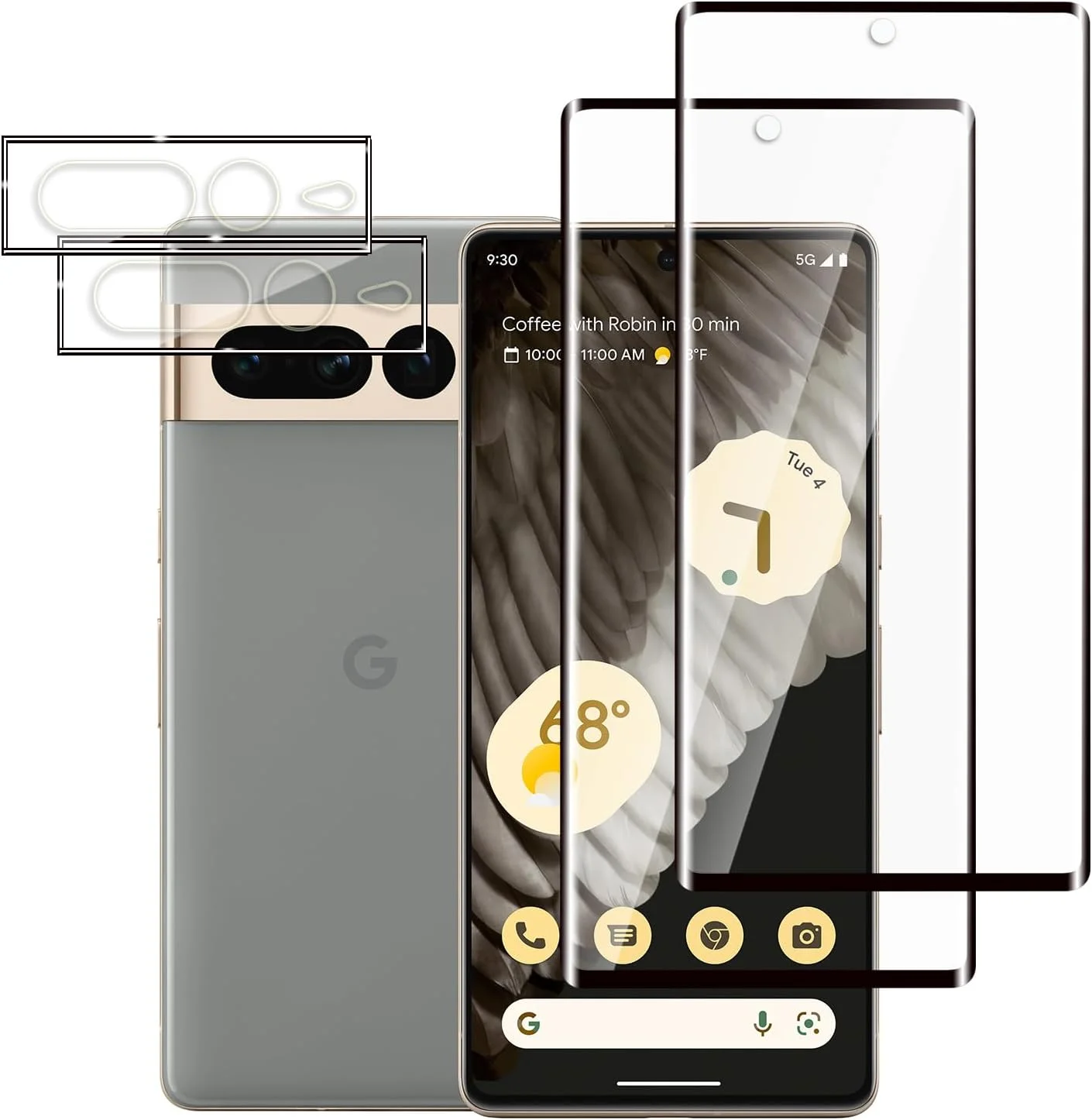 محافظ صفحه نمایش QZJinch [بسته 2+2 عددی] برای Google Pixel 7 Pro، سازگار با شناسه اثر انگشت، محافظت کامل از صفحه نمایش سه بعدی، مقاوم در برابر خراش، HD شفاف، سازگار با قاب، سازگار با Google Pixel 7 Pro