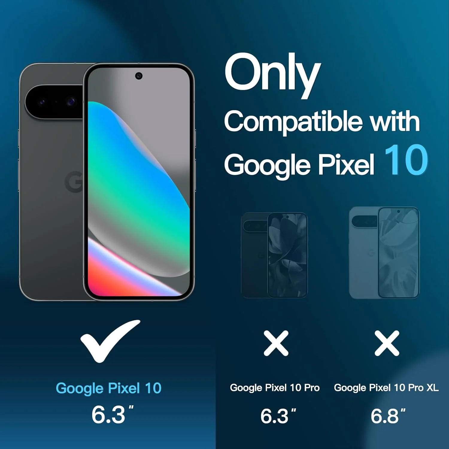 محافظ صفحه نمایش JETech برای گوگل پیکسل 10 به همراه محافظ لنز دوربین، ابزار نصب آسان، سازگار با بازگشایی قفل اثر انگشت، فیلم شیشه ای حرارت دیده، شفاف HD، 2 عدد در هر بسته