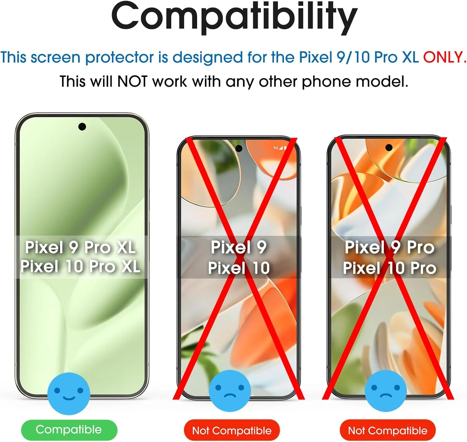 محافظ صفحه نمایش شیشه ای حرارت دیده amFilm [بسته 3 عددی] برای Google Pixel 9 Pro XL 2024، سازگار با اثر انگشت اولتراسونیک، همراه با قاب نصب آسان، ضد خش، بدون حباب، سازگار با قاب گوشی