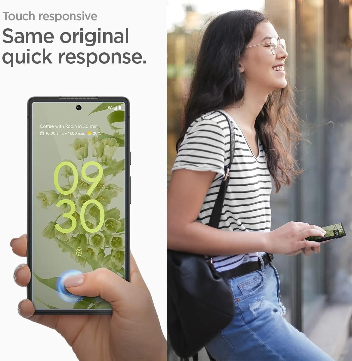 محافظ صفحه نمایش شیشه ای حرارت دیده پریمیوم Spigen GLAStR Align Master طراحی شده برای Google Pixel 6 - [سازگار با قاب - 2 عدد]