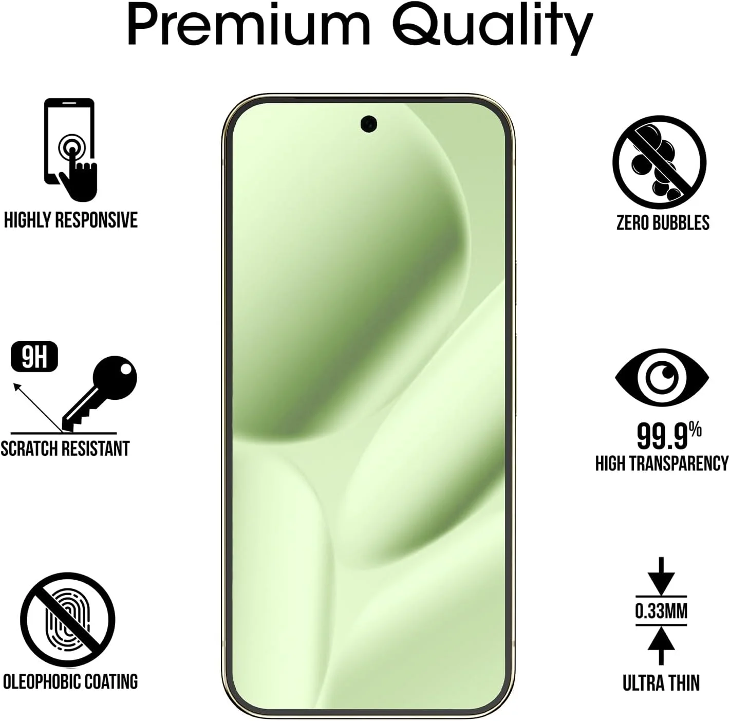 محافظ صفحه نمایش شیشه ای حرارت دیده amFilm [بسته 3 عددی] برای Google Pixel 9 Pro XL 2024، سازگار با اثر انگشت اولتراسونیک، همراه با قاب نصب آسان، ضد خش، بدون حباب، سازگار با قاب گوشی