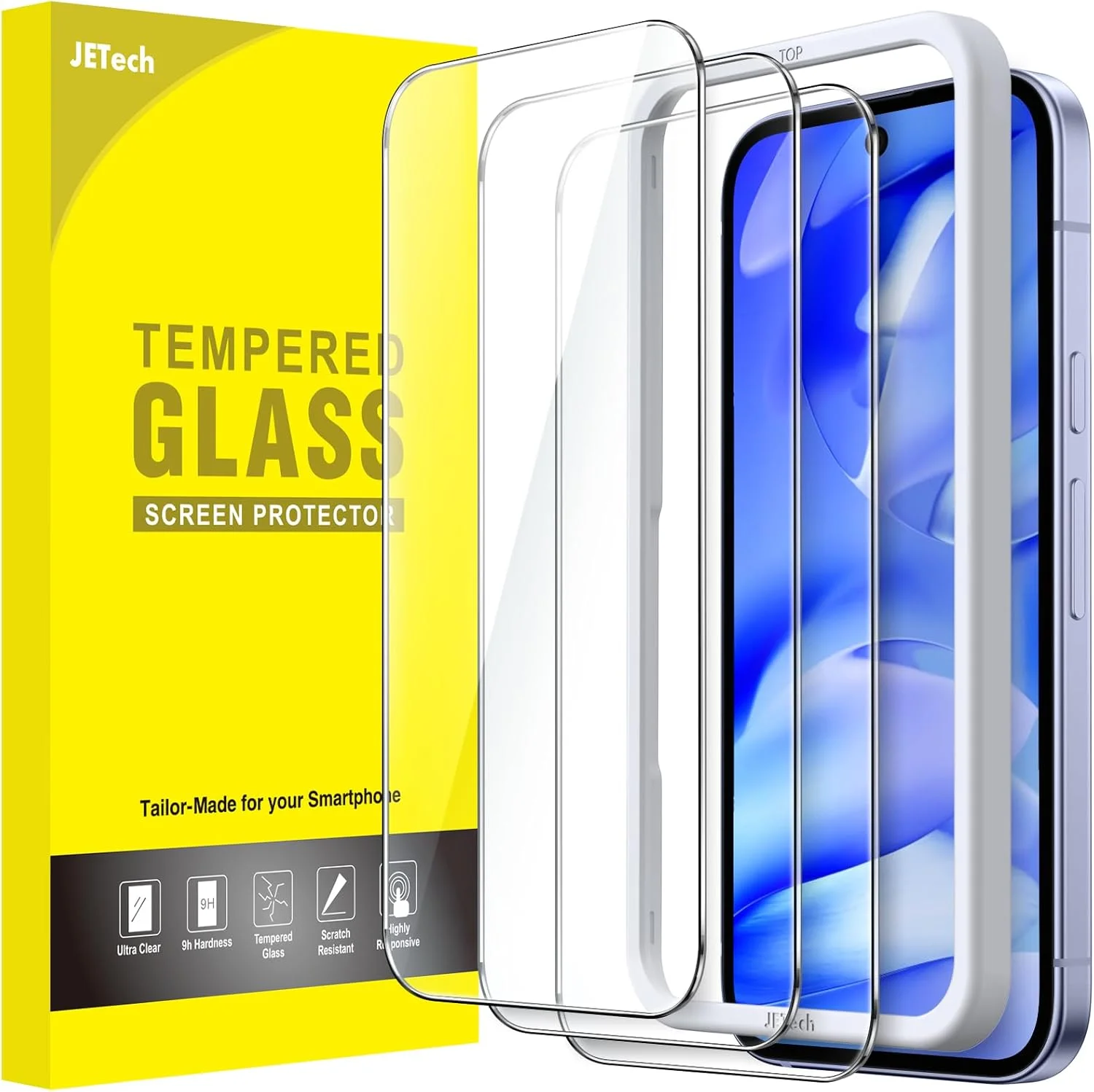 محافظ صفحه نمایش JETech برای گوگل پیکسل 9a 6.3 اینچی 2025، فیلم شیشه ای حرارت دیده با ابزار نصب آسان، سازگار با اثر انگشت، شفاف HD، بسته 3 عددی محافظ صفحه نمایش JETech برای گوگل پیکسل 9a 6.3 اینچی 2025، فیلم شیشه ای حرارت دیده با ابزار نصب آسان، سازگار با اثر انگشت، شفاف HD، بسته 3 عددی