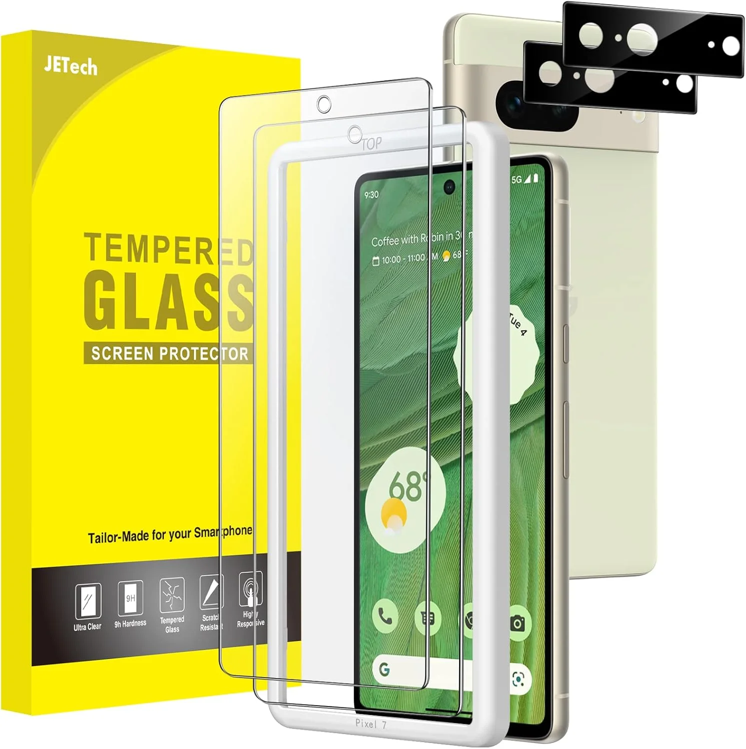 محافظ صفحه نمایش JETech برای گوگل پیکسل 7 به همراه محافظ لنز دوربین، ابزار نصب آسان، فیلم شیشه ای حرارت دیده، سازگار با اثر انگشت، شفاف HD، 2 عدد در هر بسته محافظ صفحه نمایش JETech برای گوگل پیکسل 7 به همراه محافظ لنز دوربین، ابزار نصب آسان، فیلم شیشه ای حرارت دیده، سازگار با اثر انگشت، شفاف HD، 2 عدد در هر بسته
