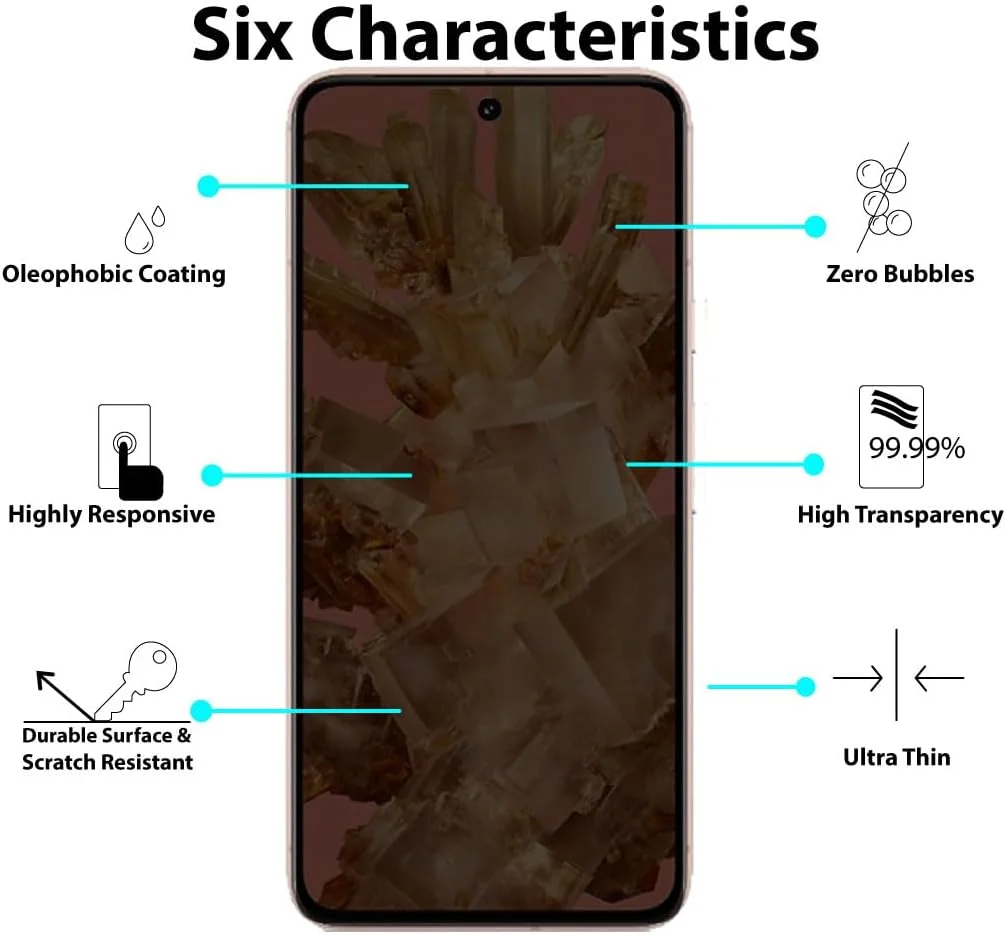 محافظ صفحه نمایش حریم خصوصی الحتروشی سازگار با محافظ صفحه نمایش گوگل پیکسل 8 شیشه حرارت دیده [ضد تابش نور] [پوشش کامل HD] [نصب آسان] [مقاوم در برابر خراش] [سختی 9H]
