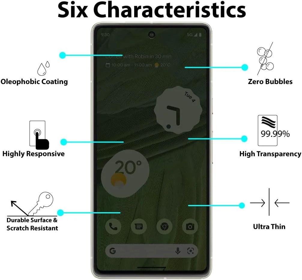 محافظ صفحه نمایش حریم خصوصی Al-HuTrusHi سازگار با محافظ صفحه نمایش Google Pixel 7 شیشه حرارت دیده [ضد تابش نور] [پوشش کامل HD] [نصب آسان] [مقاوم در برابر خراش] [سختی 9H]