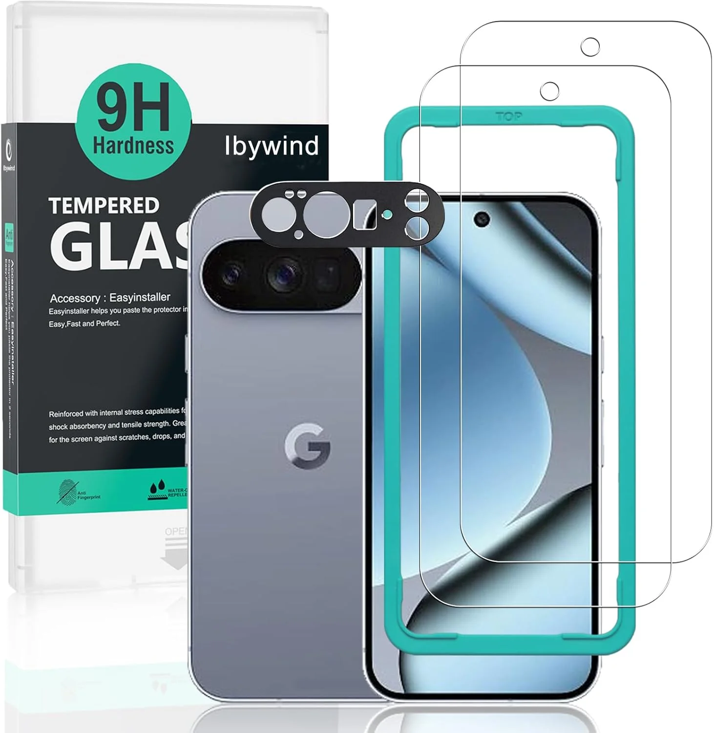 محافظ صفحه نمایش شیشه ای سخت شده 9H آی بی ویند برای گوگل پیکسل 10 پرو 5G سایز 6.3 اینچ، بسته 2 عددی، همراه با 1 عدد محافظ لنز دوربین، نصب آسان محافظ صفحه نمایش شیشه ای سخت شده 9H آی بی ویند برای گوگل پیکسل 10 پرو 5G سایز 6.3 اینچ، بسته 2 عددی، همراه با 1 عدد محافظ لنز دوربین، نصب آسان
