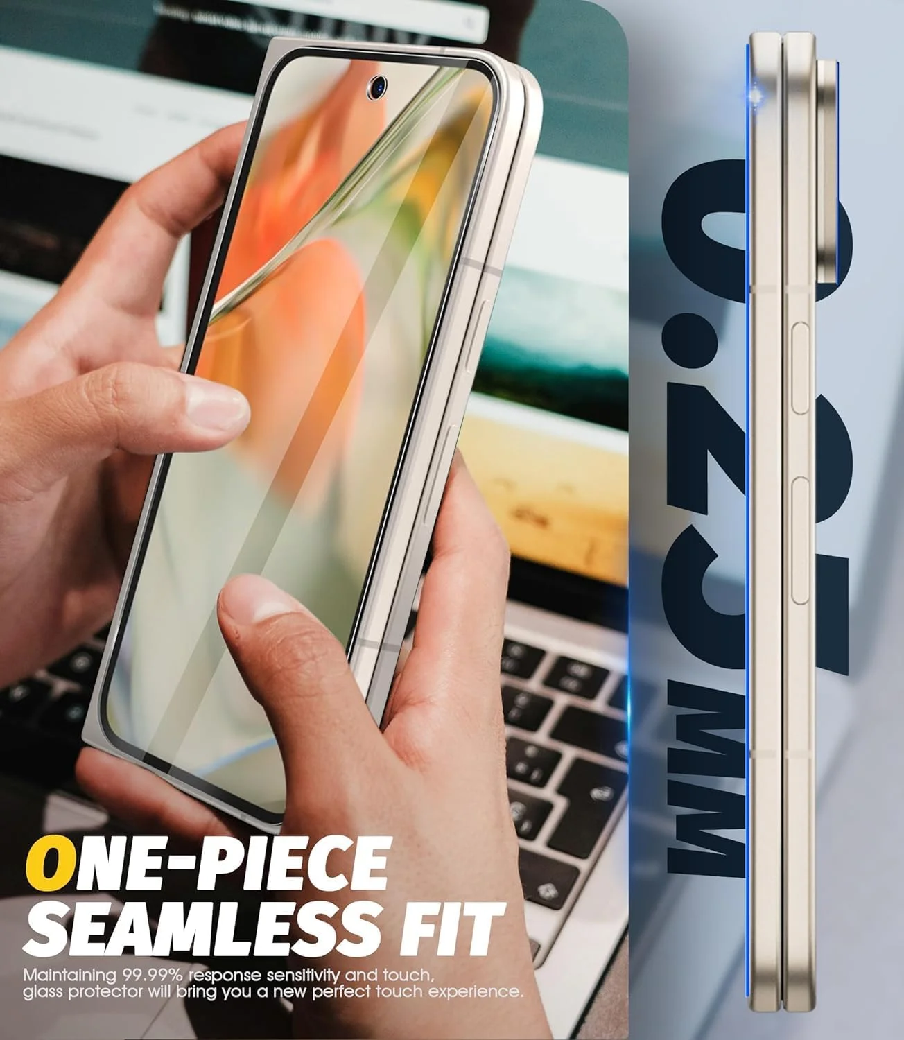 محافظ صفحه نمایش شیشه ای حرارت دیده 9H زوییک [بسته 3 عددی] برای گوگل پیکسل 9 پرو فولد 2024، نصب آسان، وضوح فوق العاده، حساسیت لمسی، فیلم ضد خش