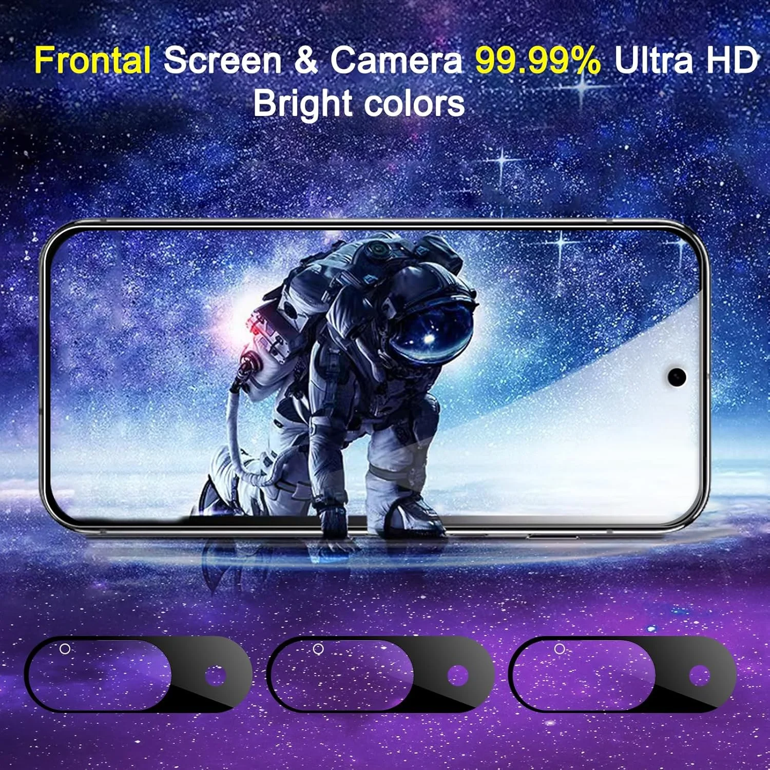 محافظ صفحه نمایش حریم خصوصی کامل Ferilinso، بسته 3 عددی، برای گوگل پیکسل 9 [سازگار با قاب گوشی]، لوازم جانبی محافظ لنز دوربین شیشه ای حرارت دیده، بسته 3 عددی [ضد گرد و غبار و چسب]