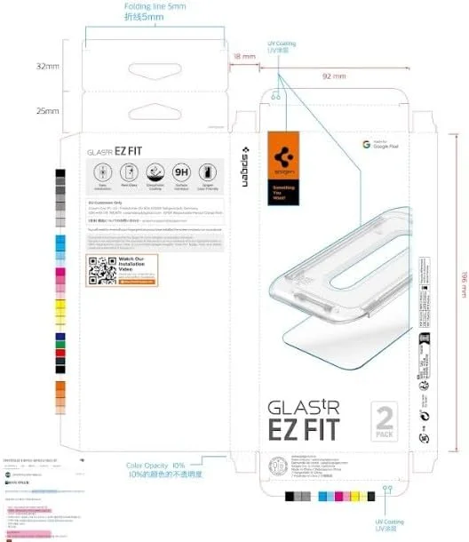 محافظ صفحه نمایش شیشه ای حرارت دیده پریمیوم Spigen GLAStR EZ FIT برای Google Pixel 9/9 Pro | Pixel 10, Pixel 10 Pro - سازگار با قاب [2 عددی]