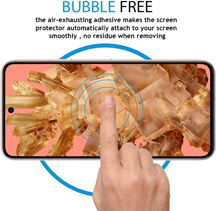 محافظ صفحه نمایش Al-HuTrusHi سازگار با Google Pixel 8، محافظ صفحه نمایش شیشه ای حرارت دیده [ضد تابش نور] [پوشش کامل HD] [نصب آسان] [سختی 9H]