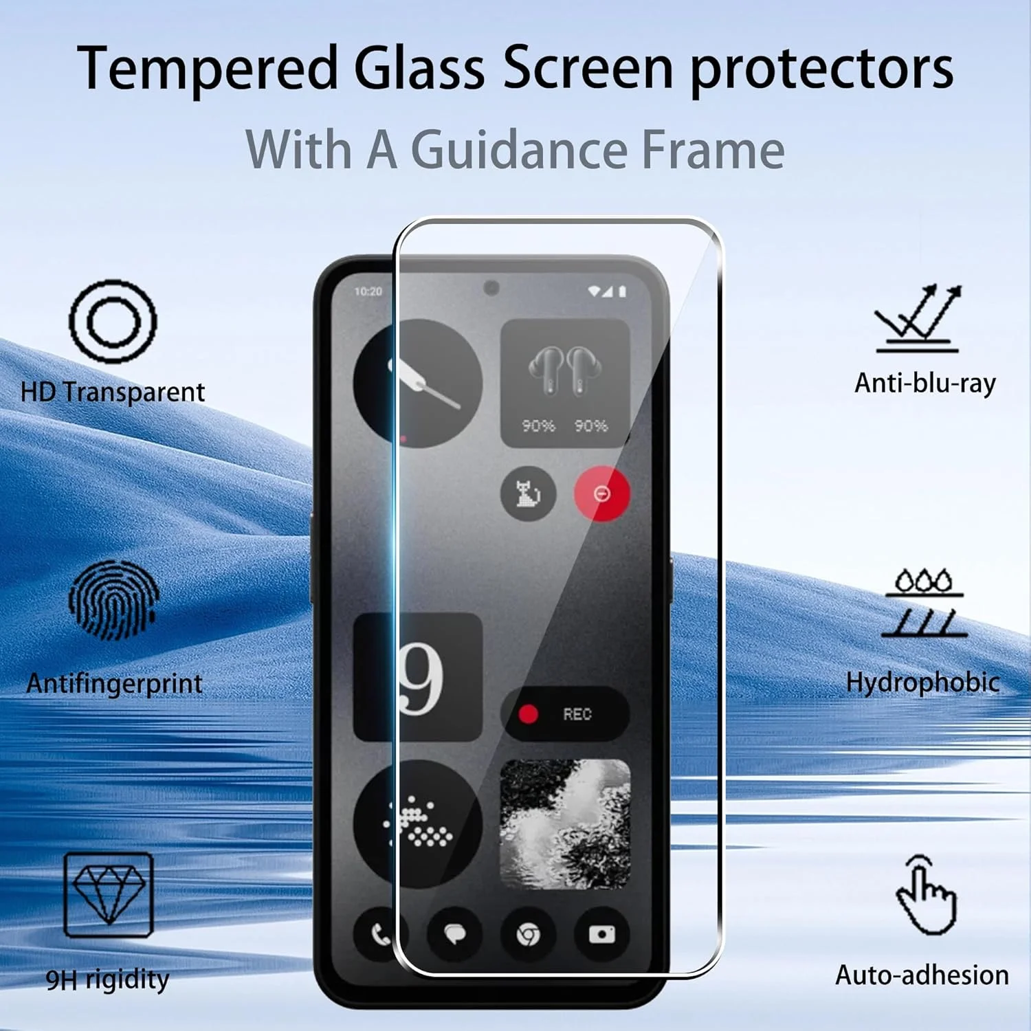 محافظ صفحه نمایش zZjoOoj برای CMF Phone 1، بسته 2 عددی محافظ صفحه شیشه ای حرارت دیده به همراه 2 عدد محافظ دوربین [فیلم شیشه ای با سختی 9H] [شیشه محافظ شفاف HD] [ضد خش]