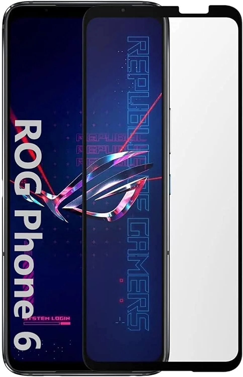 محافظ صفحه نمایش شیشه ای Muzz Asus ROG Phone 6، شیشه حرارت دیده [چسب کامل][پوشش کامل] [بدون حباب] [ضد خش] شفافیت HD و واکنش دهی بالا برای Asus ROG Phone 6 2022