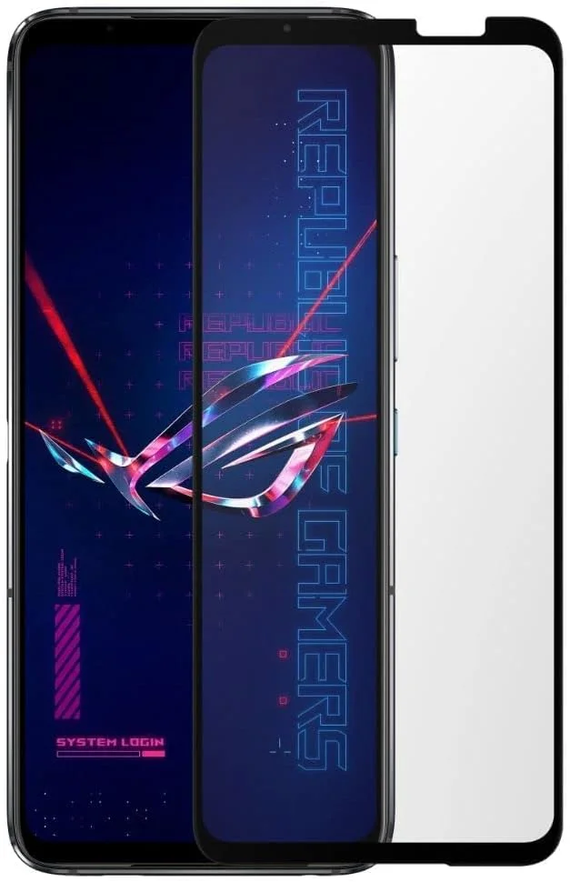 محافظ صفحه نمایش شیشه ای Muzz Asus ROG Phone 6، شیشه حرارت دیده [چسب کامل][پوشش کامل] [بدون حباب] [ضد خش] شفافیت HD و واکنش دهی بالا برای Asus ROG Phone 6 2022