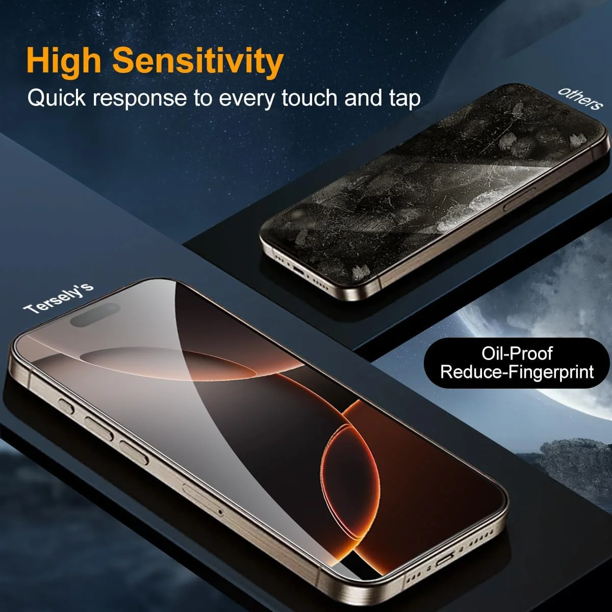 محافظ صفحه نمایش شیشه ای [بسته 4 عددی] T Tersely برای آیفون 16 پرو (6.3 اینچ)، شیشه حرارت دیده با قاب نصب تراز، سازگار با قاب، شفاف HD