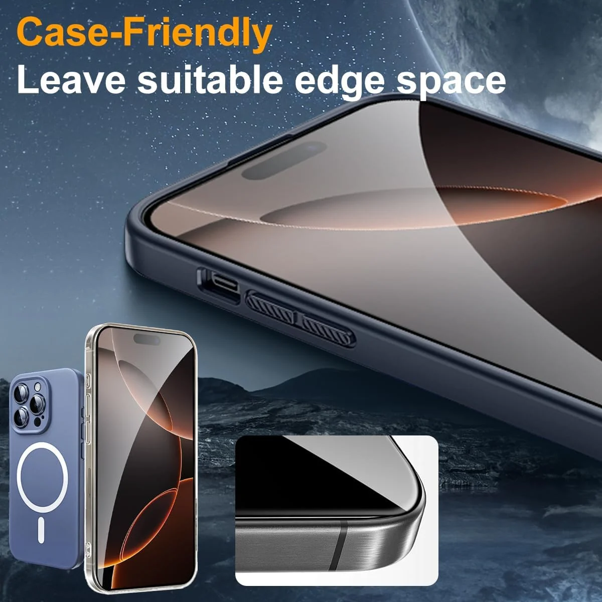 محافظ صفحه نمایش شیشه ای [بسته 4 عددی] T Tersely برای آیفون 16 پرو (6.3 اینچ)، شیشه حرارت دیده با قاب نصب تراز، سازگار با قاب، شفاف HD