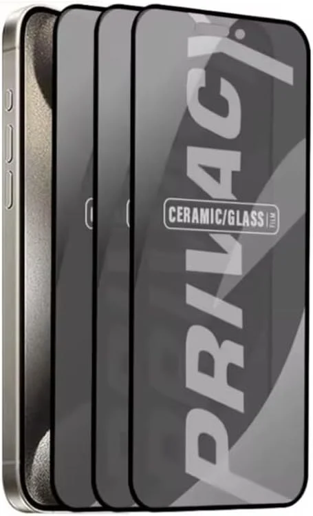 محافظ صفحه نمایش حریم خصوصی برای آیفون 16 پرو مکس، فیلم سرامیکی مات، ضد جاسوسی، چسب کامل، محافظ صفحه نمایش انعطاف پذیر و نشکن برای (آیفون 16 پرو مکس)