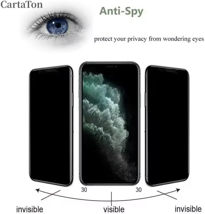 محافظ صفحه نمایش حریم خصوصی برای آیفون 16 پرو مکس، فیلم سرامیکی مات، ضد جاسوسی، چسب کامل، محافظ صفحه نمایش انعطاف پذیر و نشکن برای (آیفون 16 پرو مکس)