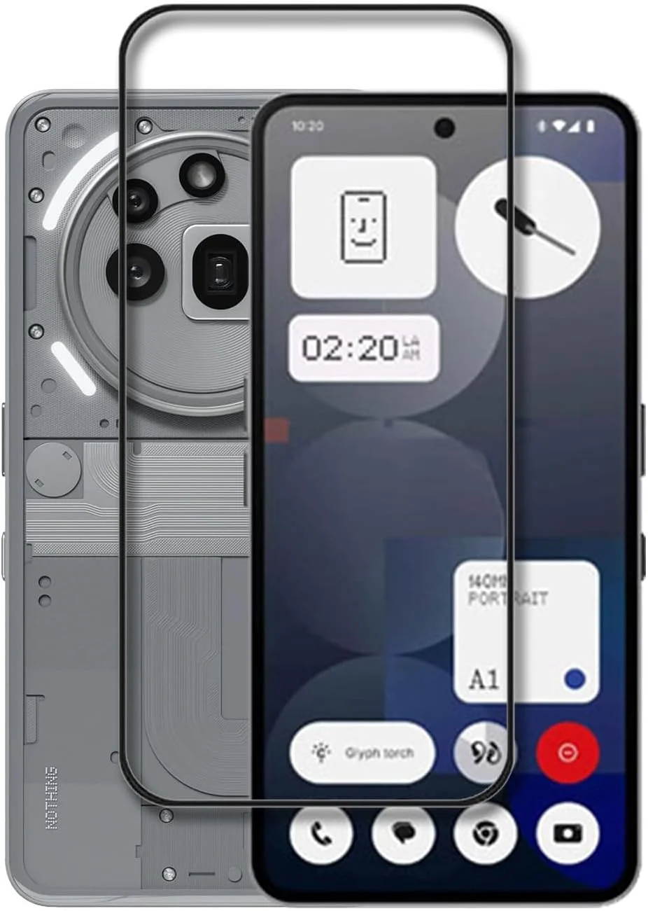 محافظ صفحه نمایش 5D بوراق برای ناتینگ 3A پرو، پوشش کامل، شیشه حرارت دیده 9H با کیفیت Ultra HD، نصب آسان محافظ صفحه نمایش برای ناتینگ 3A پرو