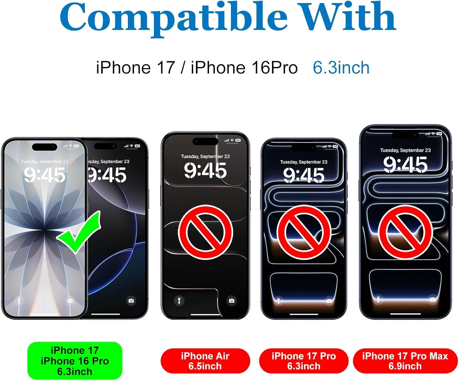 محافظ صفحه نمایش مات Mothca برای آیفون 17/ آیفون 16 پرو، فیلم شیشه ای حرارت دیده، ضد تابش نور و ضد اثر انگشت، سازگار با قاب، نصب آسان بدون حباب - صاف و ابریشمی، 6.3 اینچ (1 عدد)