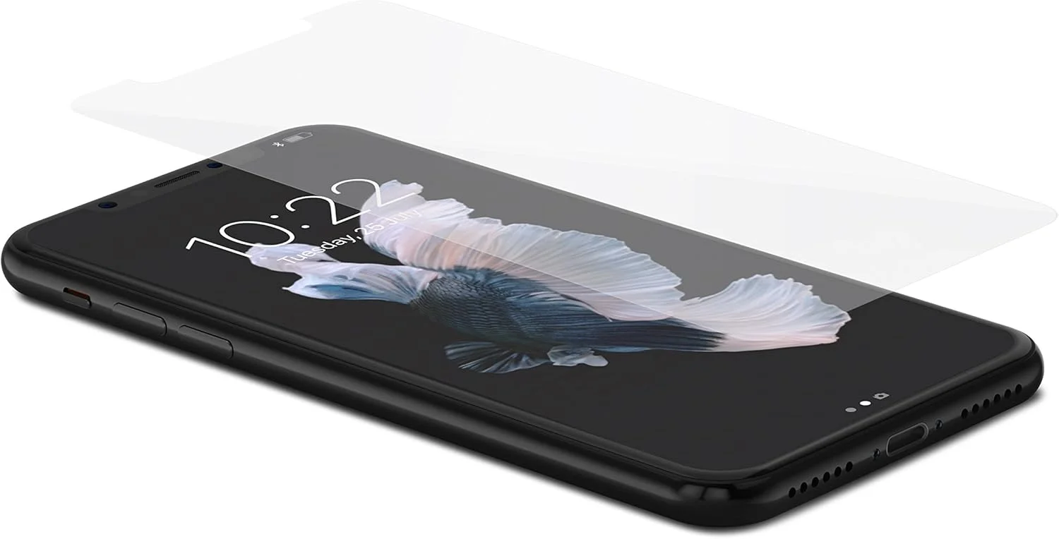 محافظ صفحه نمایش شیشه ای شفاف Moshi Airfoil برای آیفون X - فوق العاده حساس به لمس - ضد ضربه - ضد خش