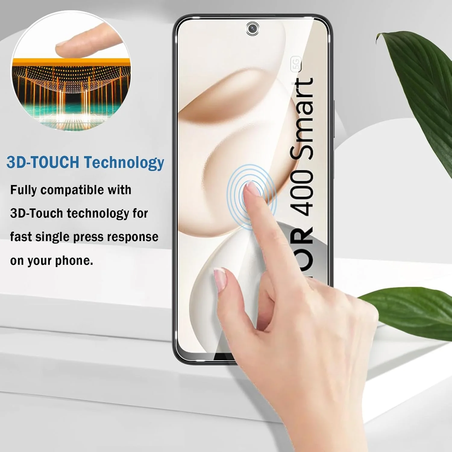 محافظ صفحه نمایش شیشه ای حرارت دیده Natbok (بسته 2+2) برای گوشی Honor 400 Smart 5G 6.77 اینچ و محافظ لنز دوربین، سختی 9H، فوق العاده مقاوم، ضد اثر انگشت، بدون حباب، فیلم HD شفاف برای Honor 400 Smart