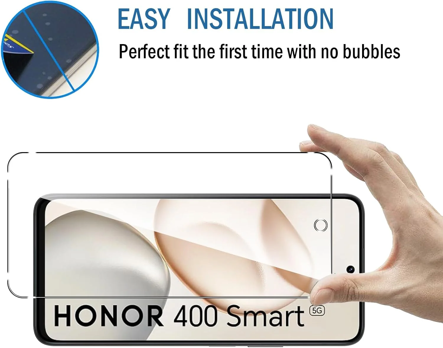 محافظ صفحه نمایش شیشه ای حرارت دیده Natbok (بسته 2+2) برای گوشی Honor 400 Smart 5G 6.77 اینچ و محافظ لنز دوربین، سختی 9H، فوق العاده مقاوم، ضد اثر انگشت، بدون حباب، فیلم HD شفاف برای Honor 400 Smart
