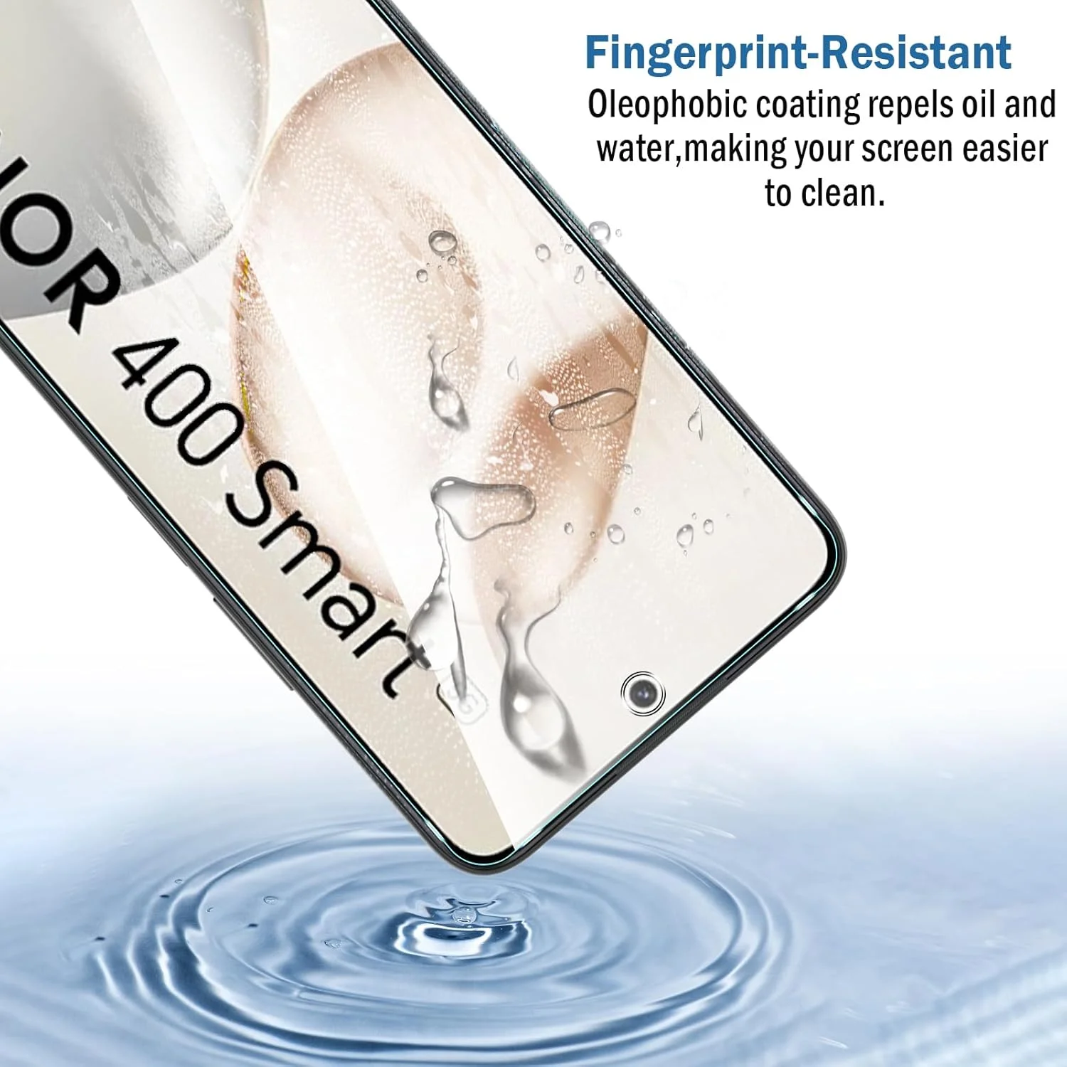 محافظ صفحه نمایش شیشه ای حرارت دیده Natbok (بسته 2+2) برای گوشی Honor 400 Smart 5G 6.77 اینچ و محافظ لنز دوربین، سختی 9H، فوق العاده مقاوم، ضد اثر انگشت، بدون حباب، فیلم HD شفاف برای Honor 400 Smart