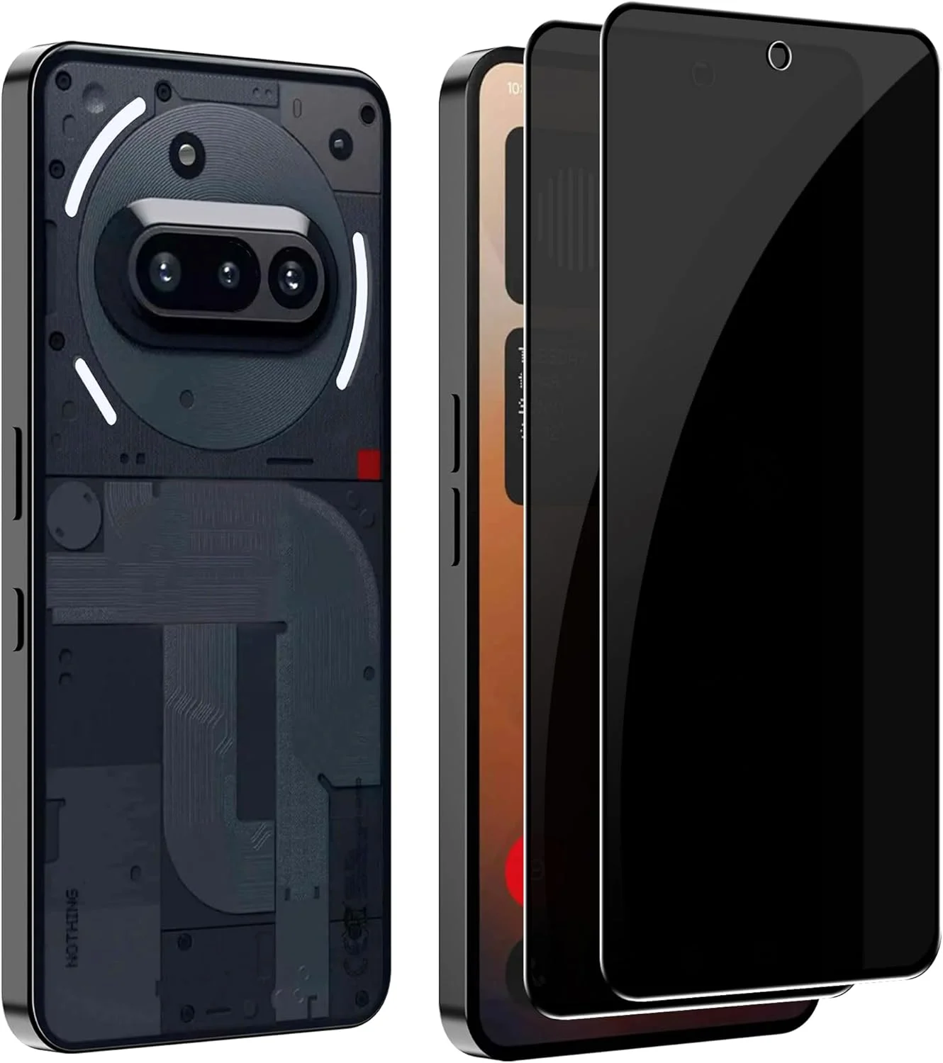 محافظ صفحه نمایش حریم خصوصی CAUHENYEE برای ناتینگ فون 3A/3A Pro، [محافظت سه گانه] ضد جاسوسی، ضد خش، محافظ صفحه نمایش - فیلم محافظ حریم خصوصی با سختی 9H - بسته 2 عددی