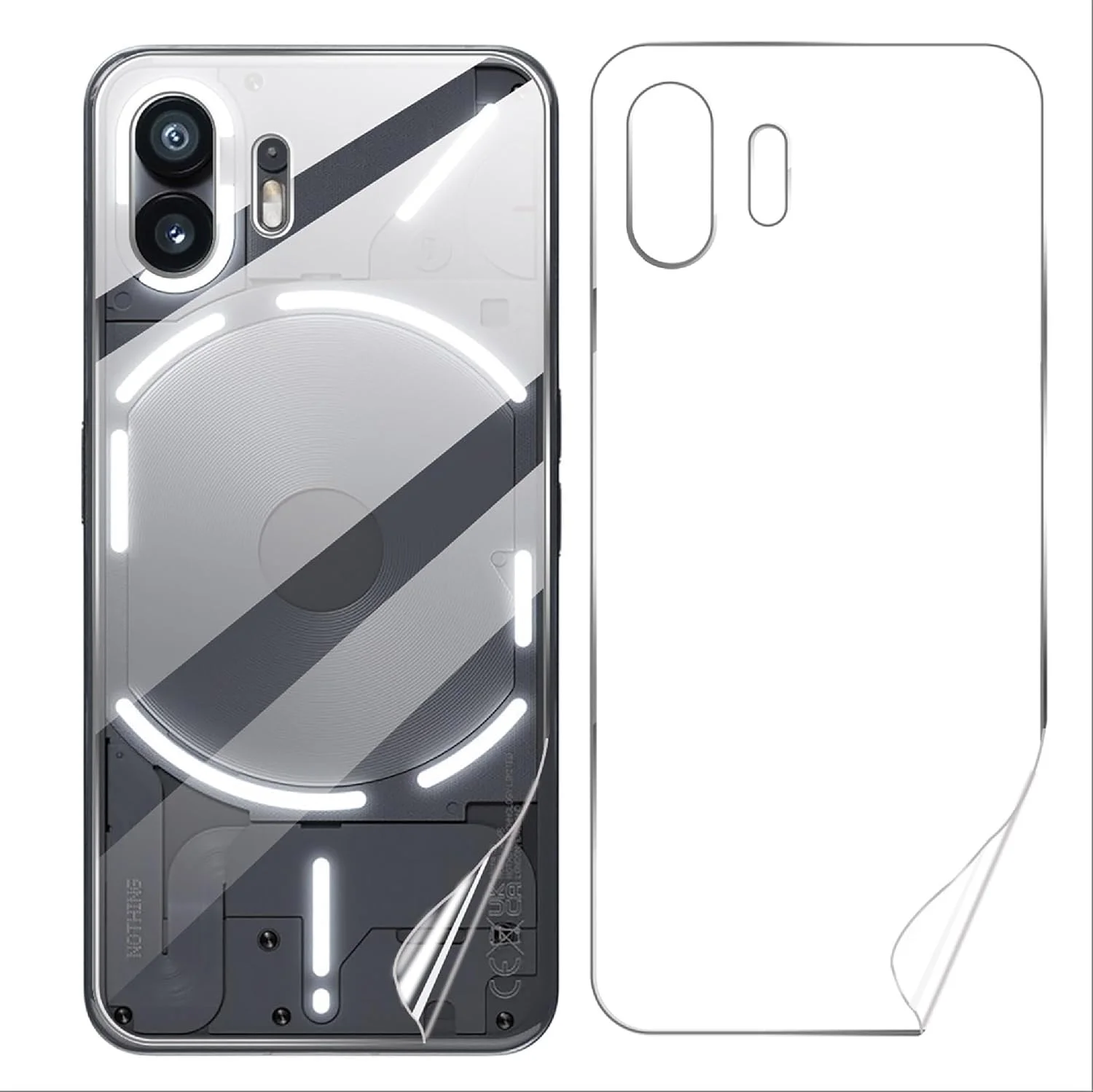 محافظ صفحه پشتی ژیوپوی [3 عدد] سازگار با ناتینگ فون 2، TPU انعطاف پذیر، فوق العاده نازک، مقاوم در برابر خراش، سازگار با قاب - شفاف