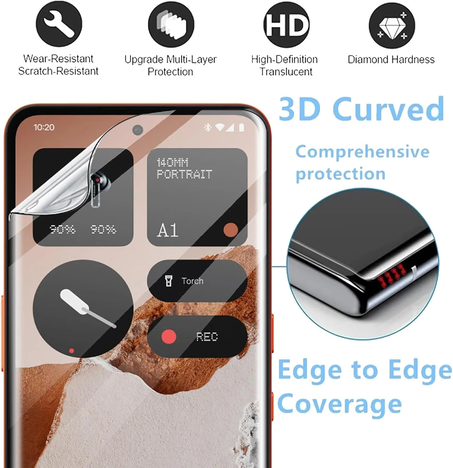 محافظ صفحه نمایش GIOPUEY [3 عدد] سازگار با Nothing CMF Phone 2 PRO، TPU انعطاف پذیر، فوق العاده باریک، سازگار با کاور، مقاوم در برابر خراش