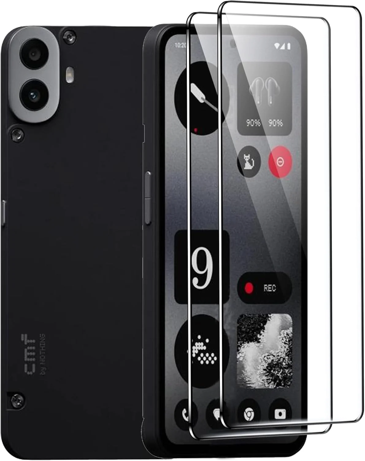 محافظ صفحه نمایش Gruattreay سازگار با Nothing CMF Phone 1 5G، [2 عدد] شیشه حرارت دیده با سختی 9H، فوق العاده مقاوم در برابر خراش و اثر انگشت، شیشه حرارت دیده HD برای Nothing CMF Phone 1