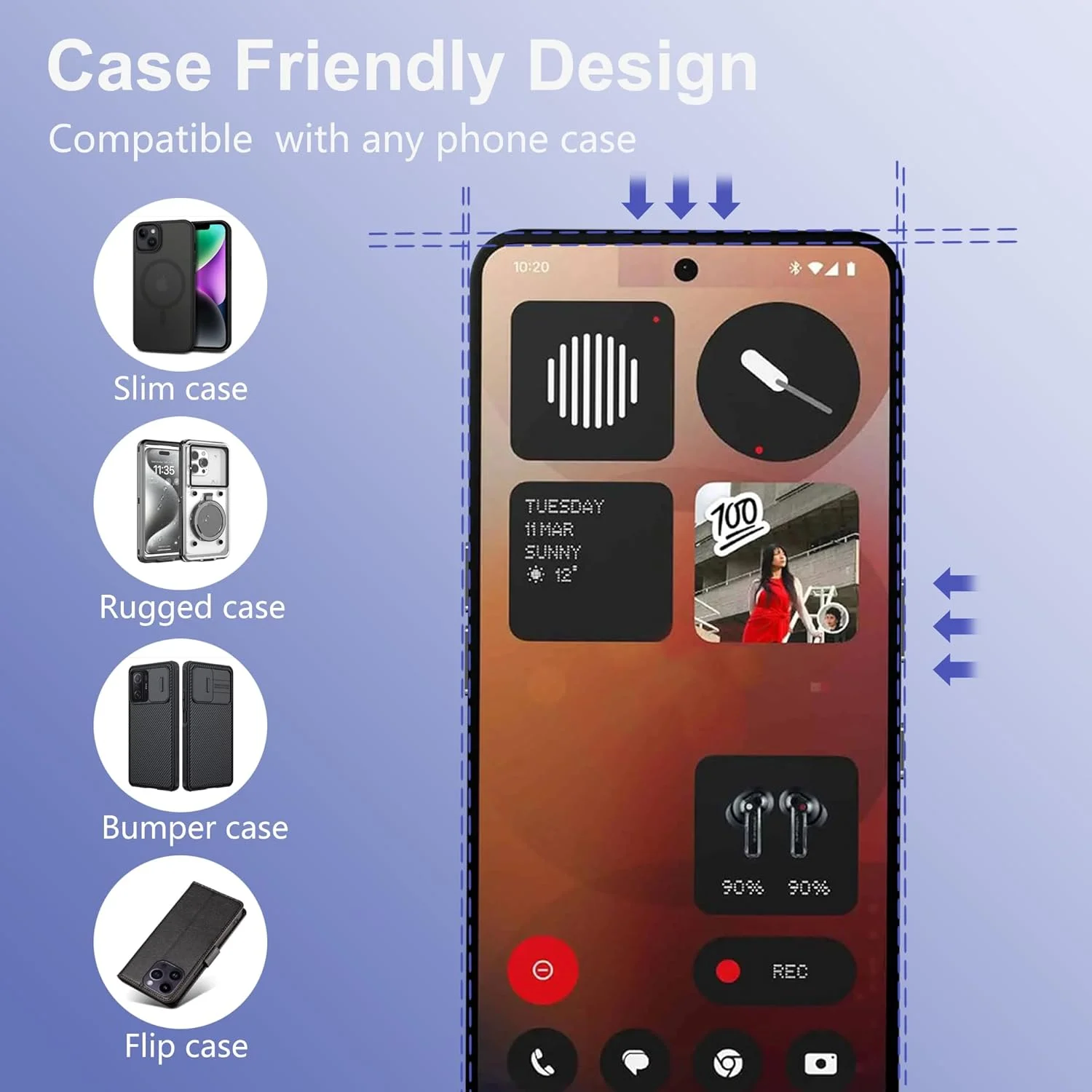 محافظ صفحه نمایش حریم خصوصی CAUHENYEE برای ناتینگ فون 3A/3A Pro، [محافظت سه گانه] ضد جاسوسی، ضد خش، محافظ صفحه نمایش - فیلم محافظ حریم خصوصی با سختی 9H - بسته 2 عددی
