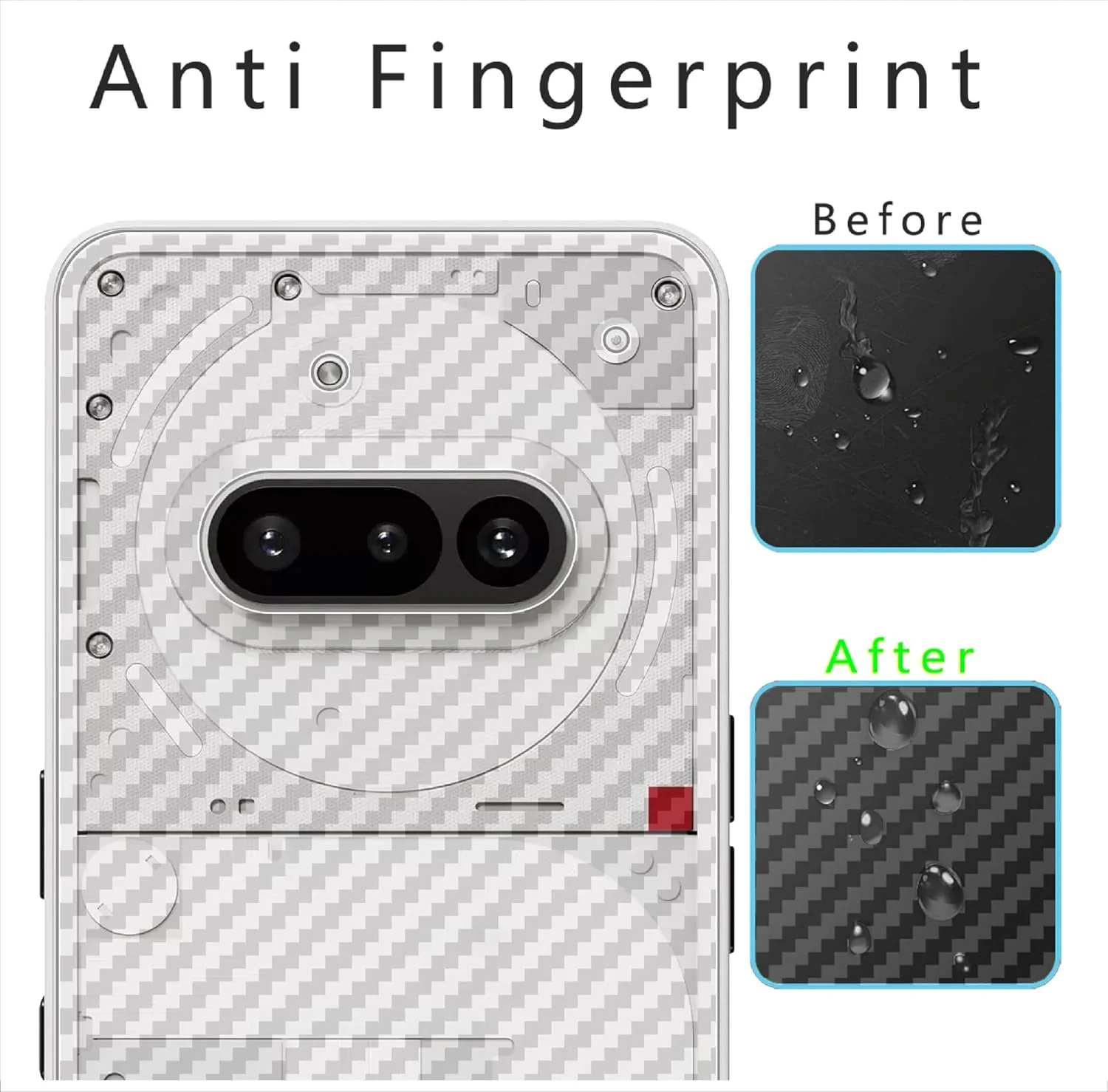 محافظ صفحه نمایش پشتی رترو GIOPUEY سازگار با ناتینگ فون (3A) [4 عدد] محافظ پشتی نرم و فوق العاده نازک 0.1 میلی متری [ضد اثر انگشت]