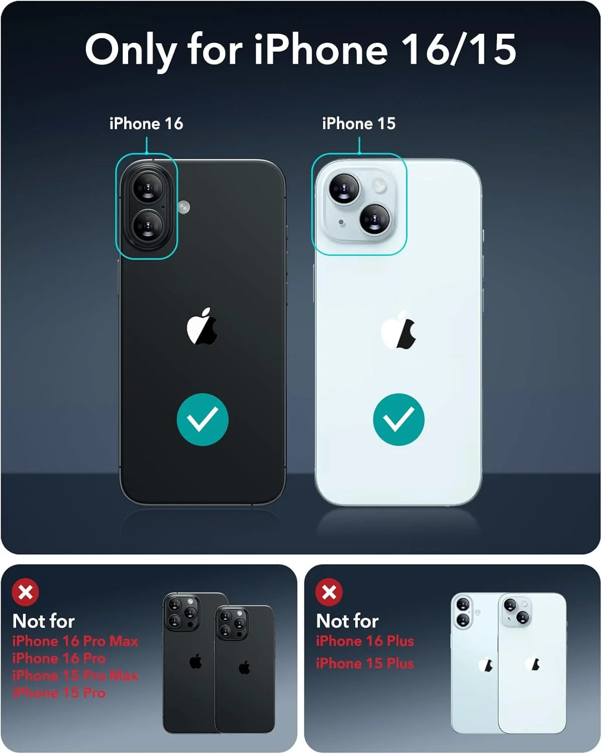 محافظ صفحه نمایش حریم خصوصی ESR سه عددی برای آیفون 16 / آیفون 15، محافظ صفحه نمایش شیشه ای حرارت دیده ضد جاسوسی با ابزار نصب آسان، لبه های میکرو منحنی، سازگار با قاب