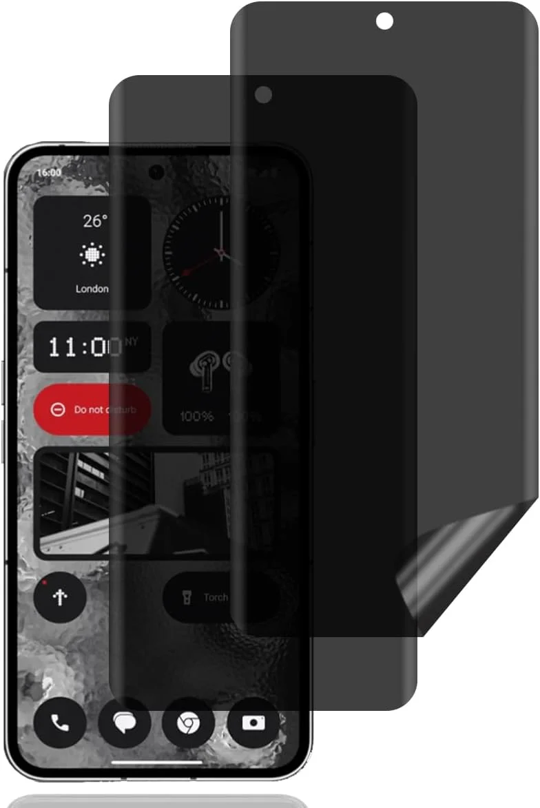 محافظ صفحه نمایش حریم خصوصی برای ناتینگ فون (2) [بسته 2 عددی]، محافظ صفحه نمایش حریم خصوصی، مقاوم در برابر خراش، ضد اثر انگشت، بدون حباب، محافظ صفحه نمایش TPU انعطاف پذیر ضد جاسوسی برای ناتینگ فون 2