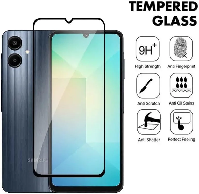 محافظ صفحه نمایش شیشه ای زوبی تک برای سامسونگ گلکسی A06 / گلکسی A07، شیشه حرارت دیده با سختی 9H، ضد اثر انگشت و ضد خش برای سامسونگ گلکسی A06 / A07