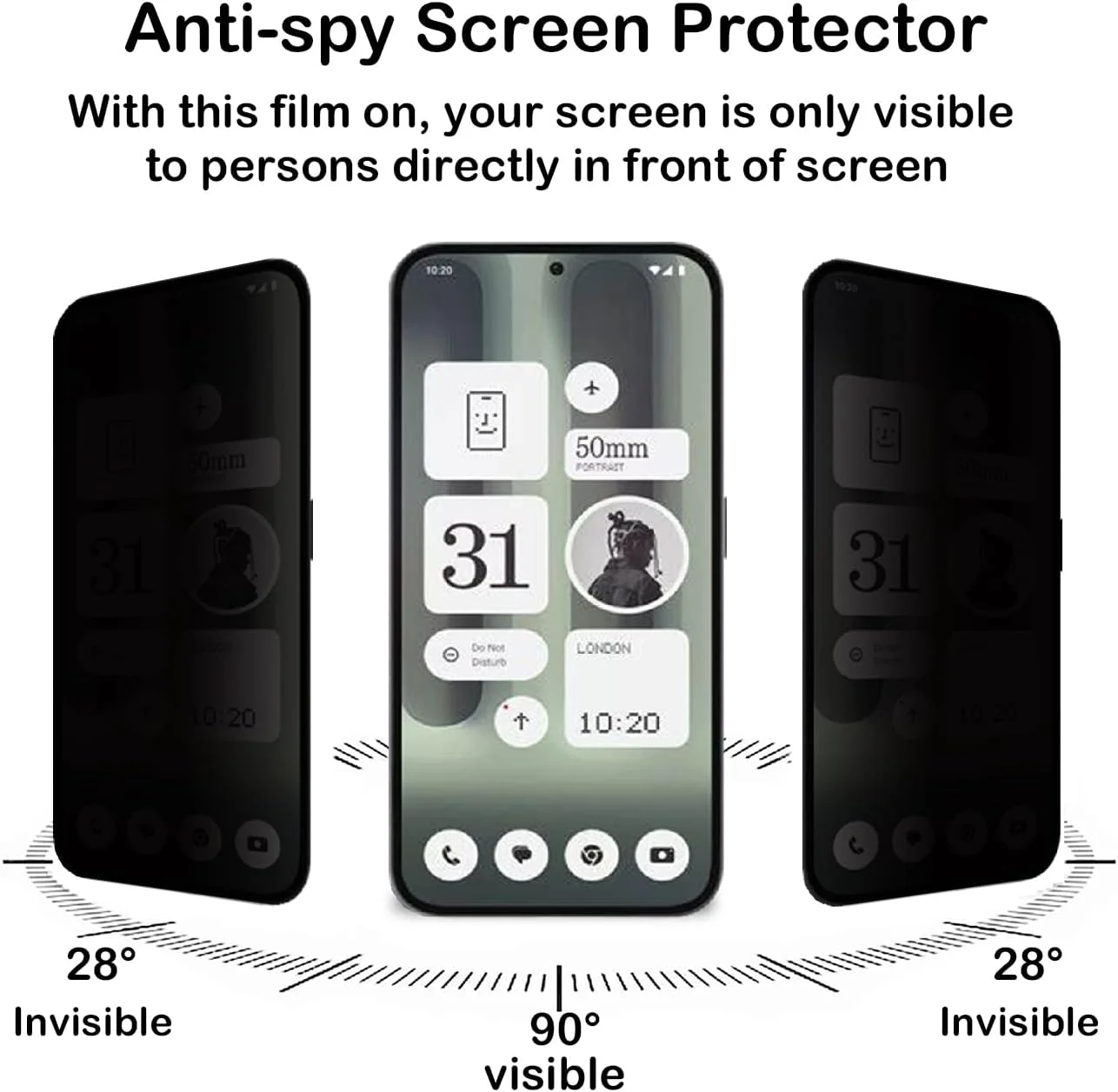 محافظ صفحه نمایش حریم خصوصی برای ناتینگ فون 2a/2a Plus/2a+، بسته 2 عددی، فیلم حریم خصوصی، مقاوم در برابر خراش، ضد اثر انگشت، محافظ صفحه نمایش TPU انعطاف پذیر ضد جاسوسی برای ناتینگ فون 2a/2a Plus محافظ صفحه نمایش حریم خصوصی برای ناتینگ فون 2a/2a Plus/2a+، بسته 2 عددی، فیلم حریم خصوصی، مقاوم در برابر خراش، ضد اثر انگشت، محافظ صفحه نمایش TPU انعطاف پذیر ضد جاسوسی برای ناتینگ فون 2a/2a Plus