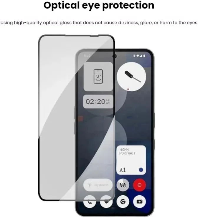 Gruattreay Anti-peeping Film Compatible with Nothing Phone (3a) Pro, A Sheet of High Hardness Tempered Film with Anti-fingerprint & Anti-scratch Features