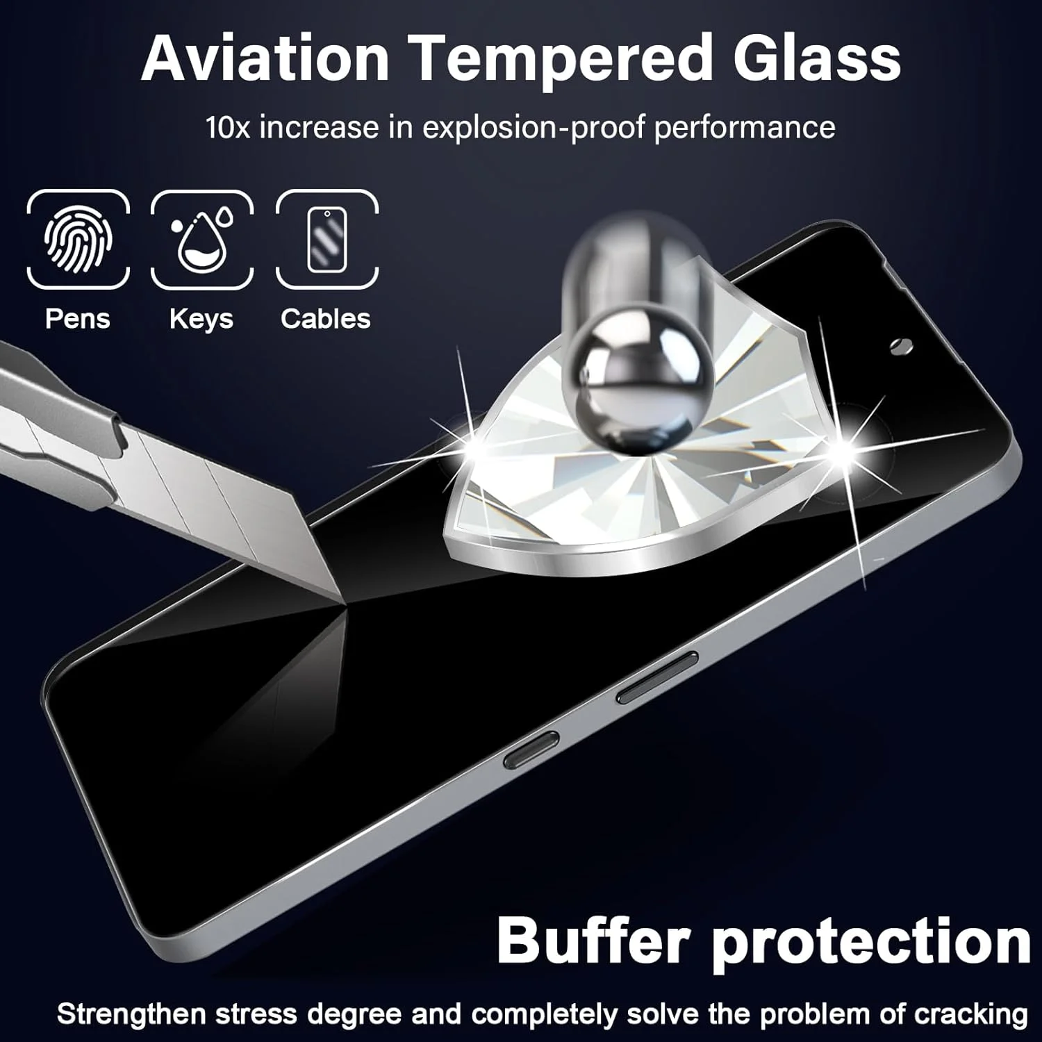 محافظ صفحه نمایش حریم خصوصی تمام صفحه Funrae برای ناتینگ فون 3A/3A Pro از جنس شیشه حرارت دیده، فیلم ضد جاسوسی با سختی 9H، شیشه محافظ حریم خصوصی، محافظ صفحه نمایش ضد جاسوسی [بسته 2 عددی]