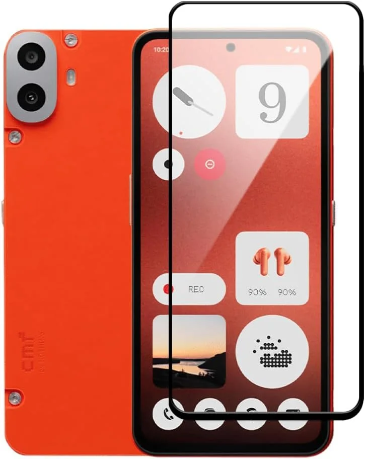 محافظ صفحه نمایش شیشه ای حرارت دیده با سختی 9H سازگار با گوشی Nothing Phone CMF 1، نصب آسان بدون حباب، پوشش کامل، ضد خش و حساس به لمس