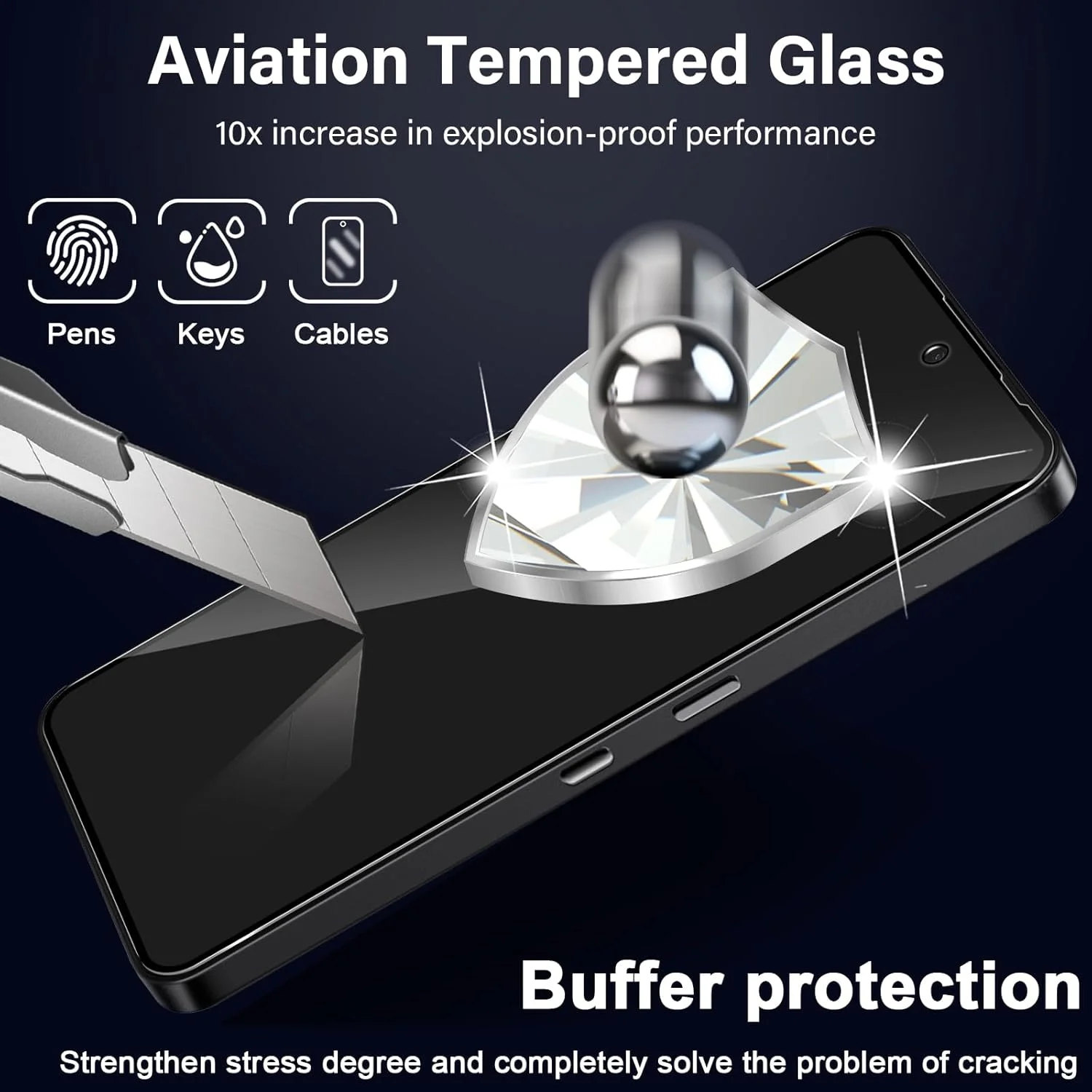 محافظ صفحه نمایش حریم خصوصی تمام صفحه Funrae برای Nothing CMF Phone 2 Pro/Phone 3A از جنس شیشه حرارت دیده، فیلم ضد جاسوسی با سختی 9H، شیشه محافظ حریم خصوصی، محافظ صفحه نمایش ضد جاسوسی [بسته 2 عددی]