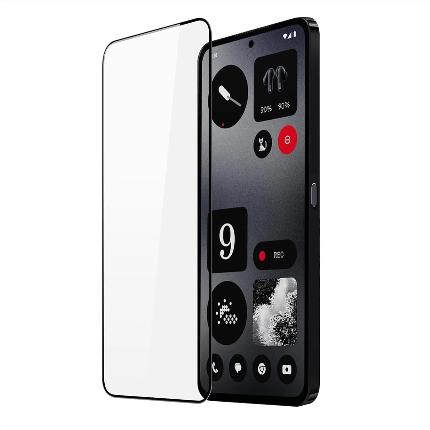 محافظ صفحه نمایش شیشه ای حرارت دیده 10D داکس داکیس طراحی شده برای گوشی ناتینگ CMF Phone 1، شیشه آلومینیوم-سیلیکون 0.33 میلی متری ضد جاسوسی - مشکی (تک عددی)