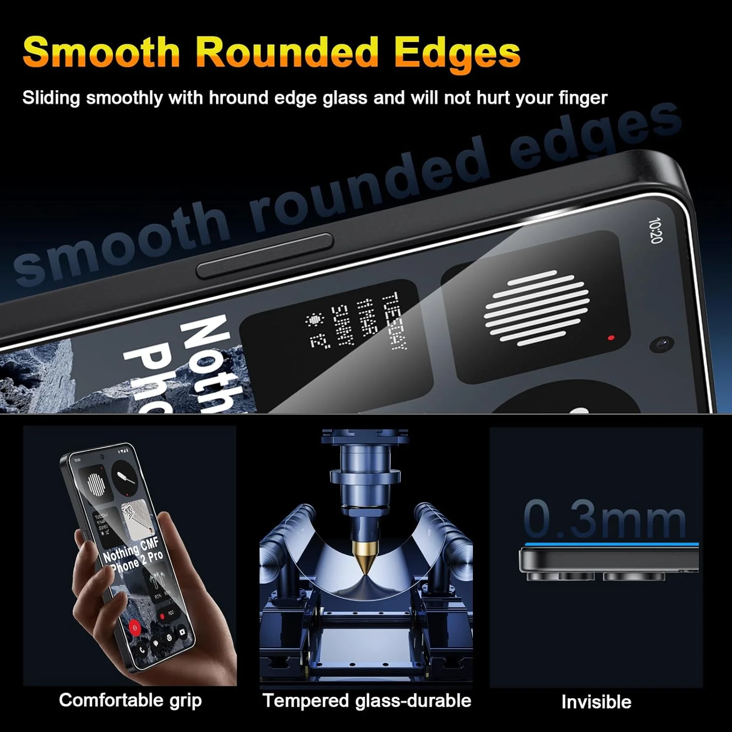 محافظ صفحه نمایش شیشه ای QULLOO برای گوشی Nothing CMF Phone 2 Pro، شامل 2 عدد محافظ صفحه نمایش و 2 عدد محافظ لنز دوربین عقب، فیلم محافظ با سختی 9H، وضوح HD و ضد خش محافظ صفحه نمایش شیشه ای QULLOO برای گوشی Nothing CMF Phone 2 Pro، شامل 2 عدد محافظ صفحه نمایش و 2 عدد محافظ لنز دوربین عقب، فیلم محافظ با سختی 9H، وضوح HD و ضد خش