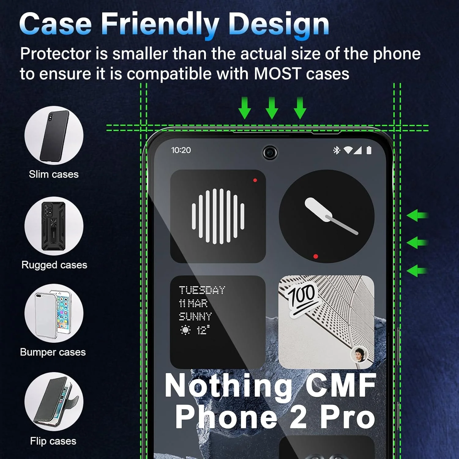 محافظ صفحه نمایش حریم خصوصی تمام صفحه Funrae برای Nothing CMF Phone 2 Pro/Phone 3A از جنس شیشه حرارت دیده، فیلم ضد جاسوسی با سختی 9H، شیشه محافظ حریم خصوصی، محافظ صفحه نمایش ضد جاسوسی [بسته 2 عددی]